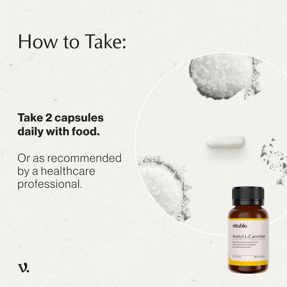 Acetyl L-Carnitine by Vitable | Made in Australia Acetyl L-Carnitine by Vitable | Made in Australia