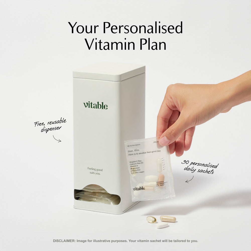 Vitable personalised vitamin sachets and free reusable dispenser